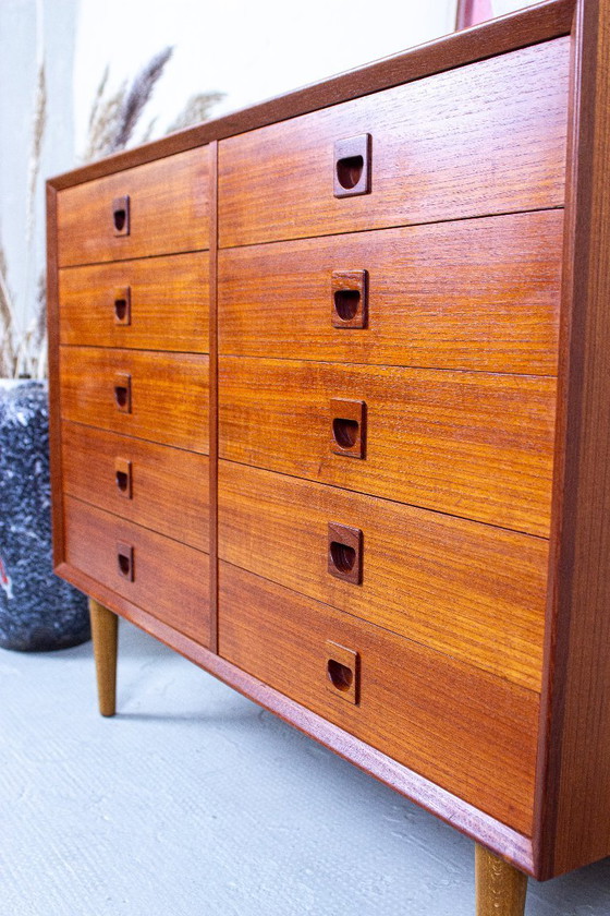 Cassettiera e credenza Erik Brouer, design danese, in teak, stile vintage metà secolo. – Cassettiere, Wood (photo 7 of 12)