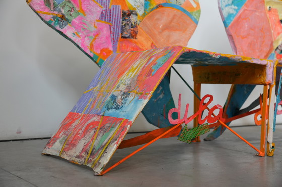 Image 1 of Guido Coletti Sculptural Modular Chairs (1995) – Heart-Shaped Abstract Collage