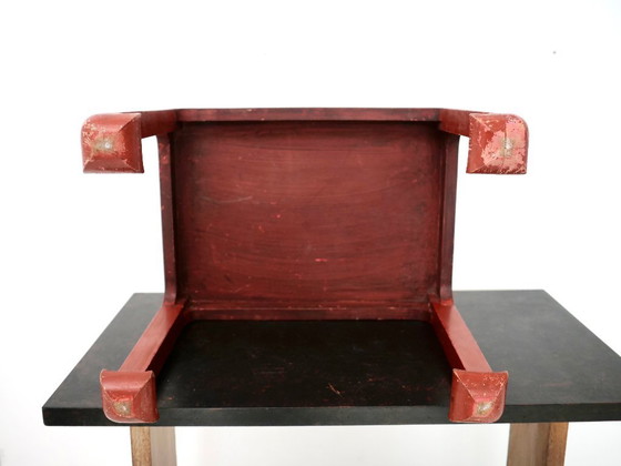 Image 1 of tavolino laterale laccato rosso art déco giapponese