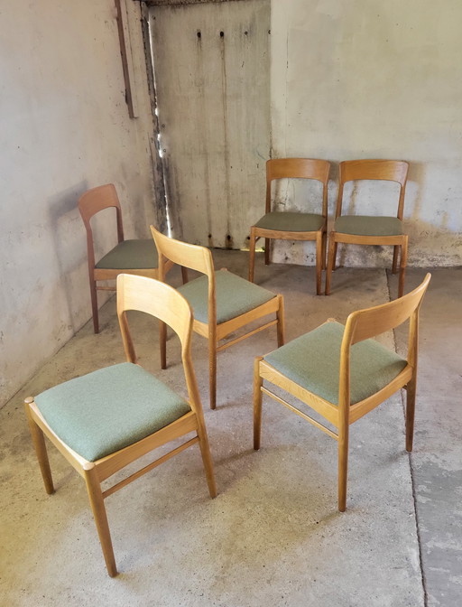 Set van 6 Stoelen van Henning Kjearnulf voor Korup, 1960