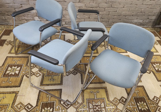 Image 1 of Set di 4 poltrone DRABERT con gambe cromate, 1980