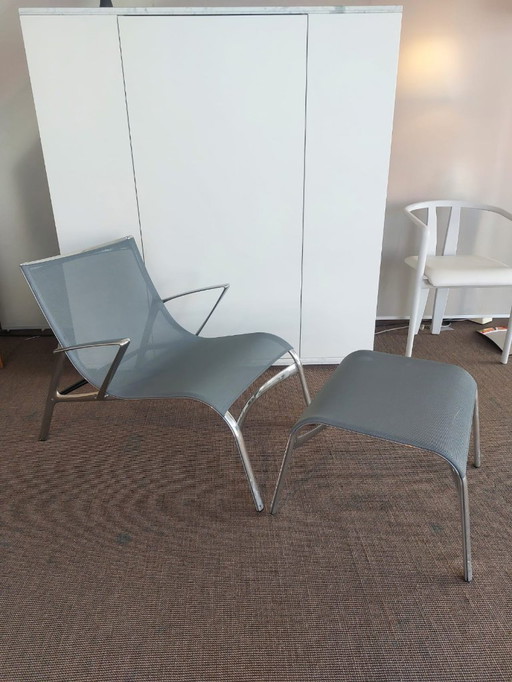 Outdoor-Lounge-Sessel mit Fußhocker – Armlehne + Fußgestell von Alias