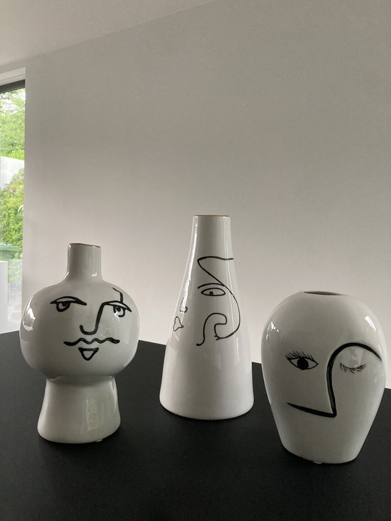 Image 1 of Conjunto de tres jarrones decorativos Palladier