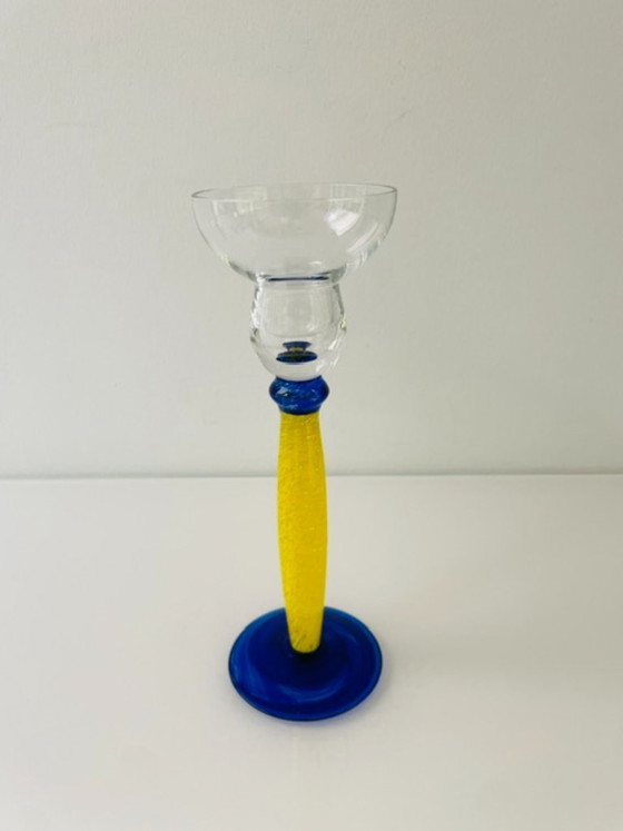 Image 1 of Candelabro vintage di design italiano in vetro Memphis x Murano.