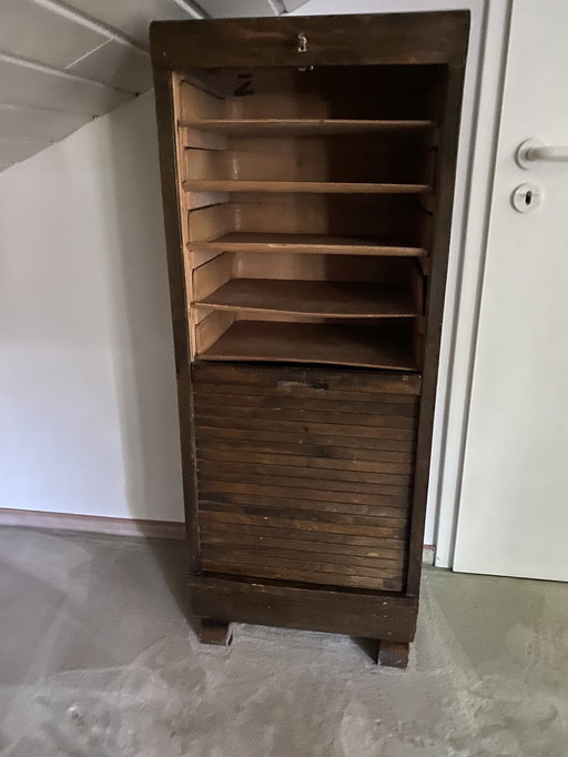 Beautiful roller shutter cabinet Art Deco with key 114 Cm high