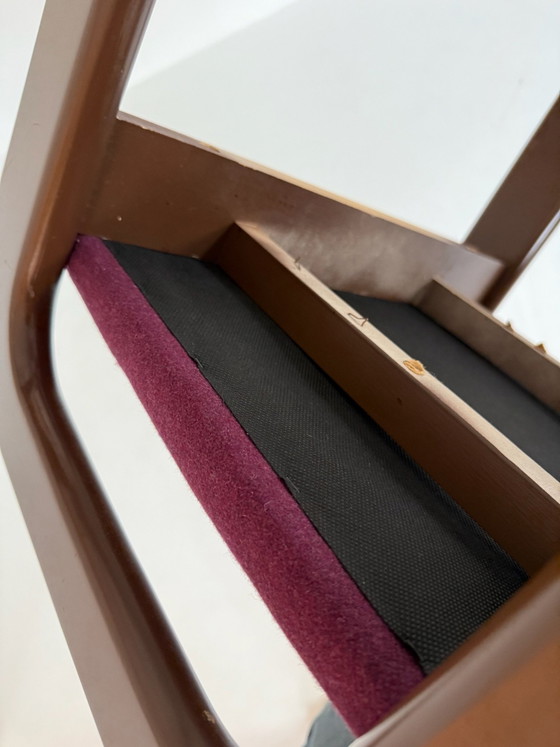 4x restored ‘Flamingo’ chairs, Eero Aarnio ‘70s, Asko, Dining chairs, Wood, Wool, Brown (photo 11 of 13)