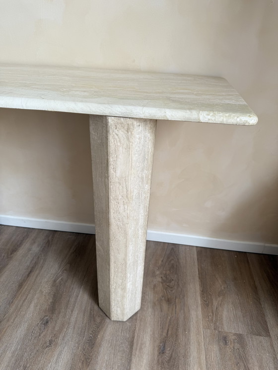 Image 1 of Travertine side table 
