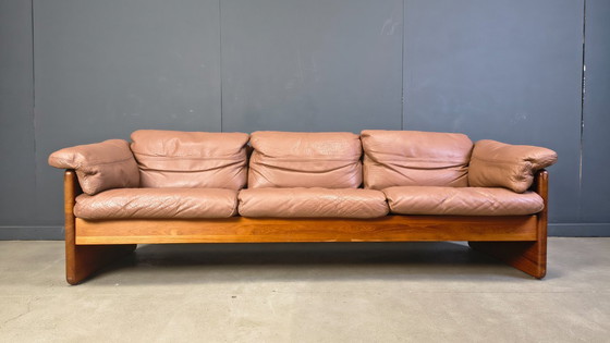 Image 1 of Canapé 3 places en cuir et teck danois, par Mikael Laursen, années 1970