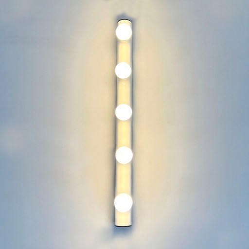 Applique blanche à 5 ampoules de Guzzini, 1970