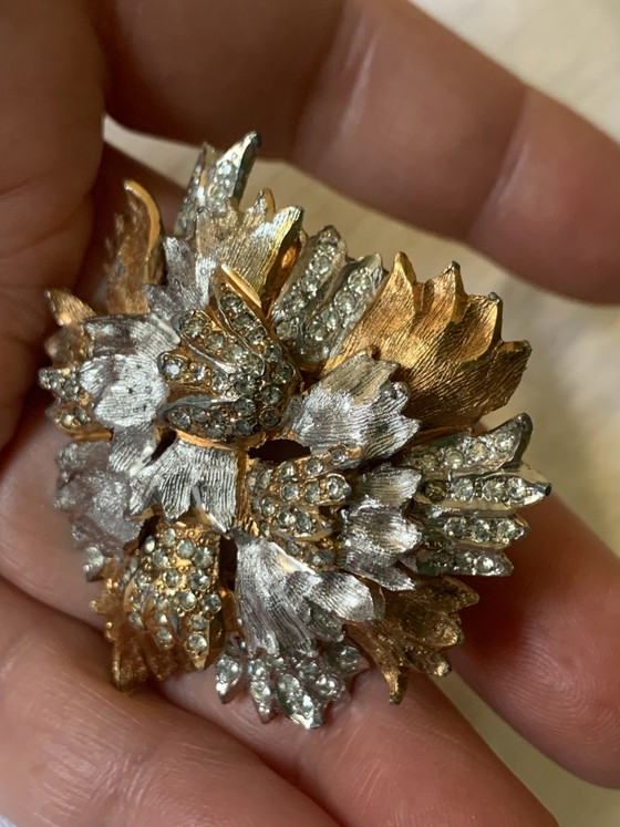 Broche Vintage Pierre Cardin - Style Space Age 3D - Fleur Or Ambré & Rhodium – Cadeaux, Metal, Other (photo 12 of 12)