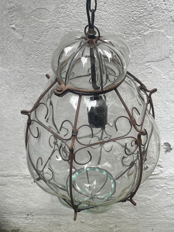 Image 1 of Geblazen glazen Venetiaanse hal- of ganglamp