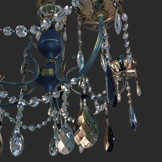 Image 1 of Chandelier grapihite &gold.vintage