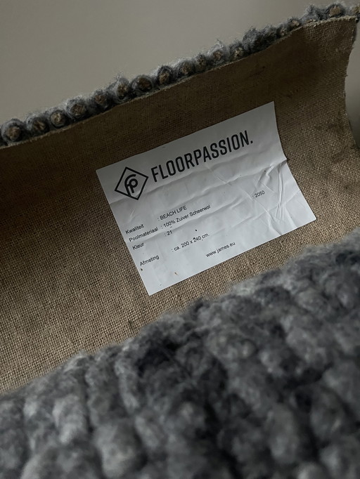 Floorpassion Wollteppich, 200x240, Farbe Grau 21