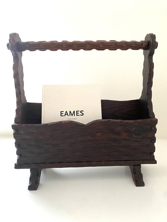 Image 1 of Spaans brutalistisch tijdschriftenrek in smeedijzer, Vintage 1960