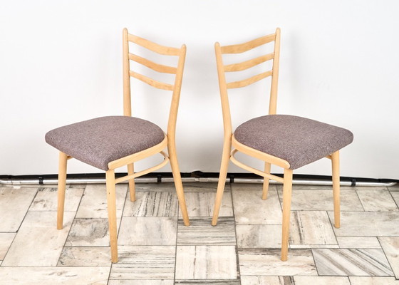 Image 1 of Set van 4 houten stoelen JITONA, jaren 60, Tsjechoslowakije