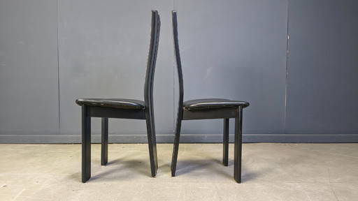 Sedie da pranzo in legno in stile postmoderno, anni '80 - set di 6