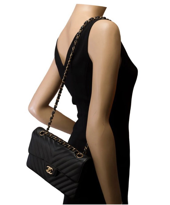 Image 1 of Borsa CHANEL Timeless/Classique en Cuir Noir - 103317
