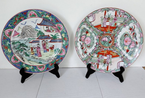 Lot of 8 Chinese plates, especially for you, in Paris! – Chinoiserie, Decorative Objects, Porcelain (photo 2 of 8)