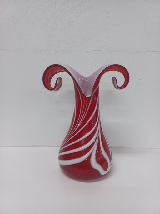 Glaskunst bloemenvaas vermoedelijk Jaren 70 Murano (style)