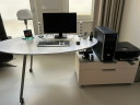 Moderner ovaler Schreibtisch mit Kommode