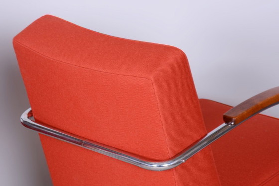 Ensemble de deux fauteuils Bauhaus restaurés, par Mücke Melder, chromés, République tchèque, années 1930 (photo 7 of 14)
