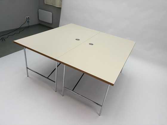 2X Faust Linoleum Scrivanie - NUOVO, Legno, Cromo, Crema (foto 3 di 6)