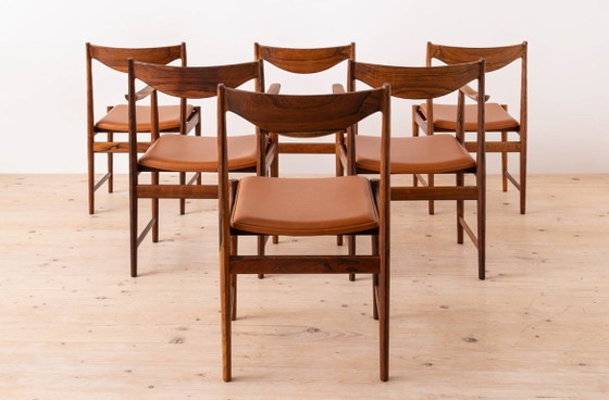 Image 1 of Torbjørn Afdal Darby eethoek met zes stoelen en uitschuifbare tafel, Noorwegen, jaren 60
