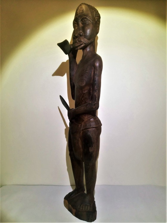 Image 1 of Statues africaines de grands et petits chasseurs/guerriers