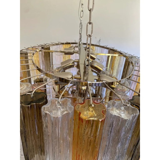 Lámpara de araña contemporánea multicolor con forma de rama de cristal de Murano