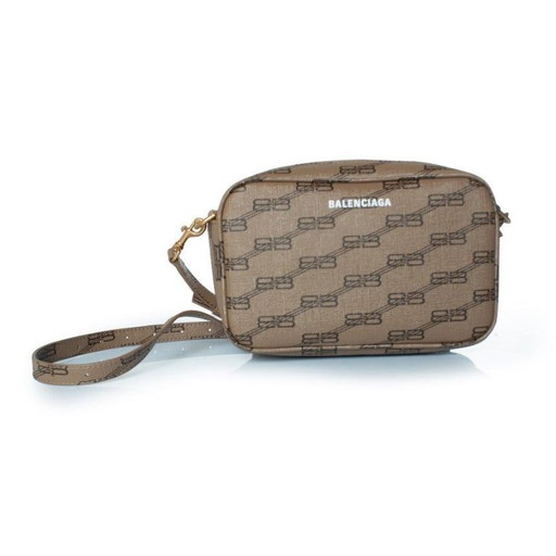 Borsa a tracolla Balenciaga, modello monogramma BB, colore beige.