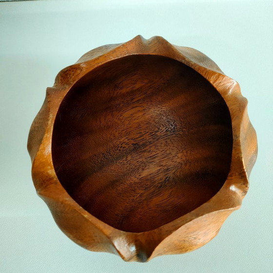 Image 1 of Vintage wooden 'Lotus Flower' appetizer server (appetizer dishes)