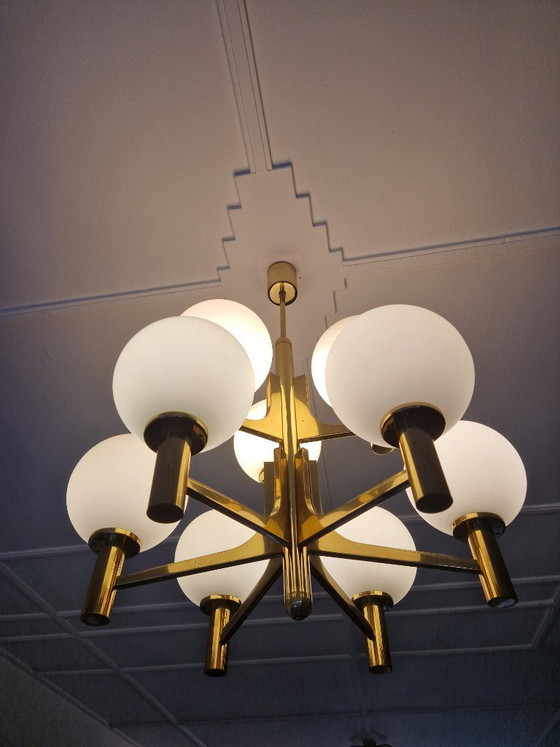 Lampada a sospensione vintage - Anni '50 a '60 - Italia – Lampade a sospensione, Vetro, Ottone (photo 11 of 15)