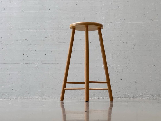 Sgabello da Bar Vintage in Legno Massiccio – Forma Semplice Mid-Century – Sgabelli (photo 7 of 11)