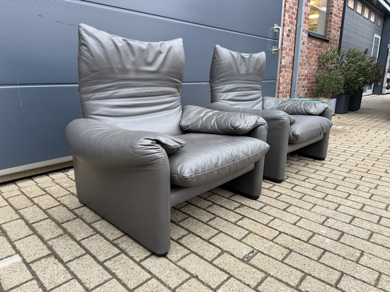 Image 1 of 2x Cassina Maralunga 1z origineel Anthraciet grijs Topstaat!