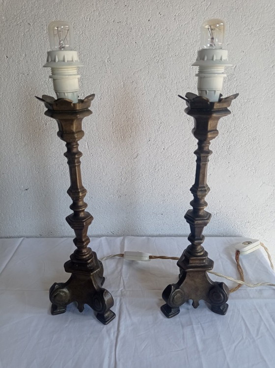 Lamps - Bronze - Transformed Candelabras – Table lamps, Textile (photo 7 of 38)