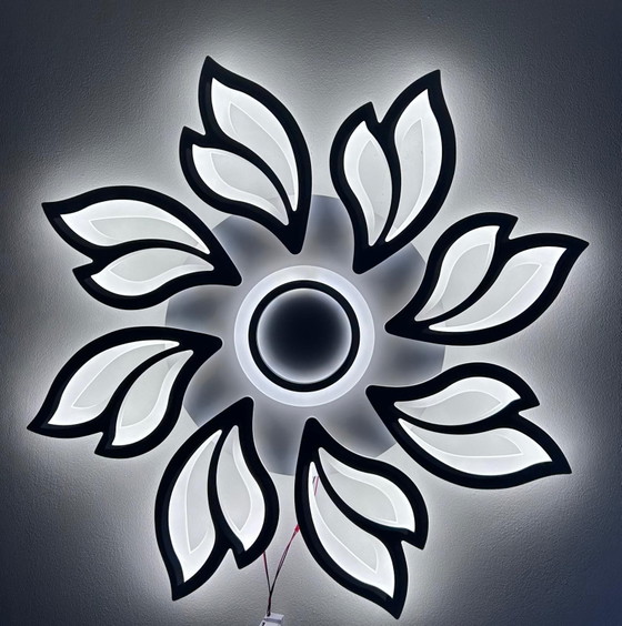 Dimmbare LED-Blumen-Deckenleuchte 80 cm Weiß, Deckenleuchten, Modern (Foto 9 von 16)