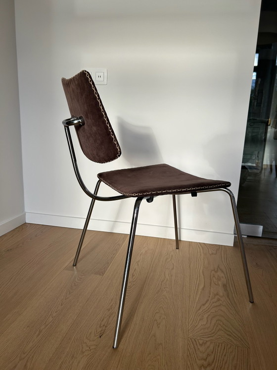 4x sedie Dan Form – Sedie da pranzo, Tessile, polished steel (photo 4 of 5)
