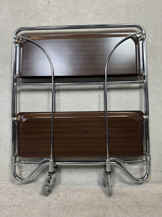 Vintage Foldable Serving Trolley - Gerlinol – Bar carts, Chrome, Wood (photo 10 of 12)