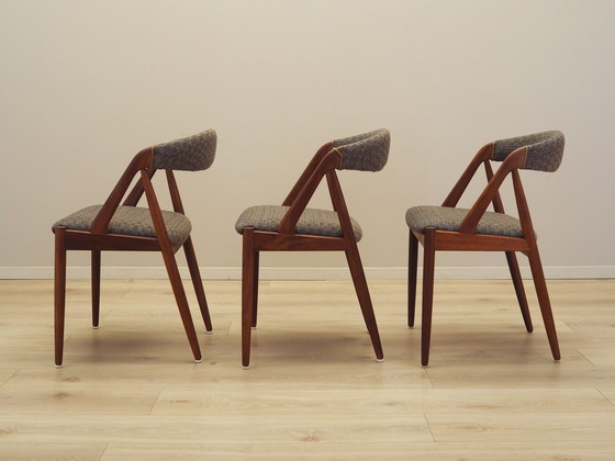Image 1 of Set of three teak chairs, Danish design, 1970s, designer: Kai Kristiansen