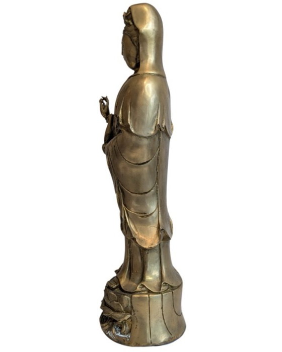 Guanyin debout en bronze antique – Chine, XIXe siècle – Sculptures, Copper (photo 7 of 10)