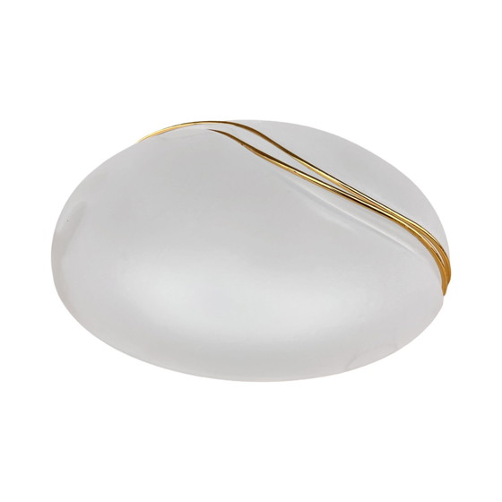 Image 1 of Hollywood Regency Metall-Lux-Glas-Deckenleuchte Italien 1980er Jahre