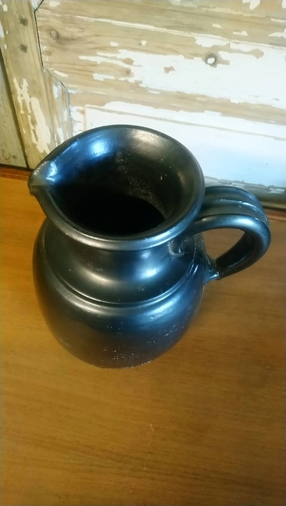 Brocca in ceramica smaltata nera "Jean Marais" – Bicchieri e caraffe, Porcelain, Vintage (photo 5 of 15)