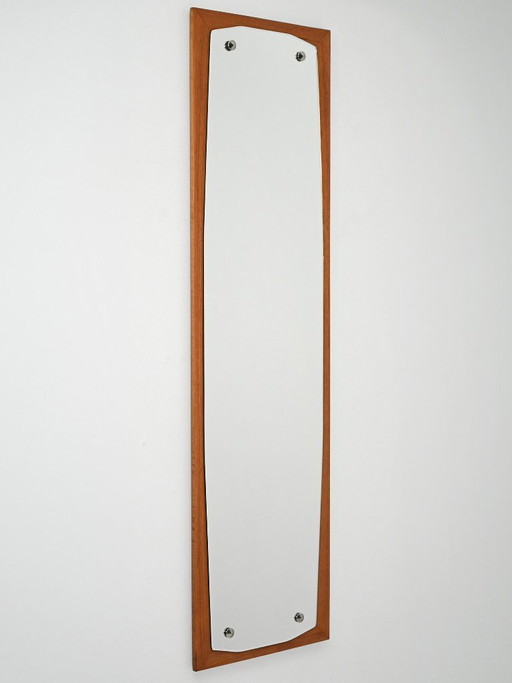 Scandinavisch gevormde teakhouten spiegel uit de jaren 60-70