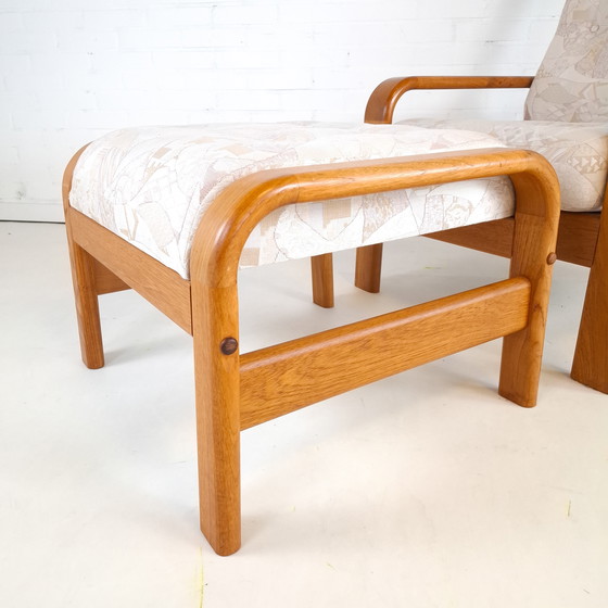 Image 1 of Vintage armchair with ottoman, Danish design, teak, 1970s