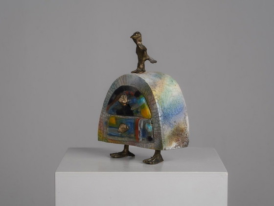 Handgemaakte, sculpturale keramische sieradendoos, Europa, jaren 1980 – Glaskunst, Glass, Ceramic (photo 3 of 11)