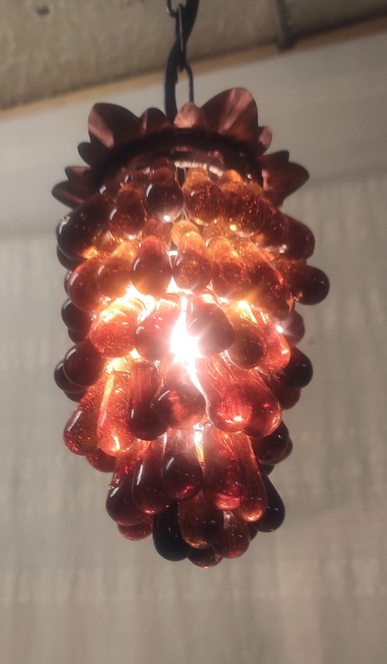 Image 1 of Hanglamp van Muranoglas in de vorm van een druif - midden 20e eeuw