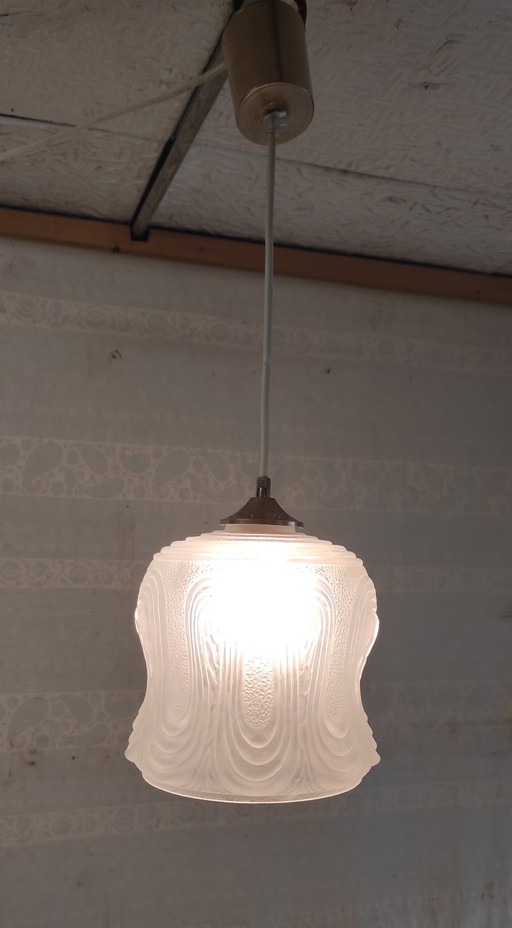 Art Deco portable lamp in pâte de verre - mid-20th century