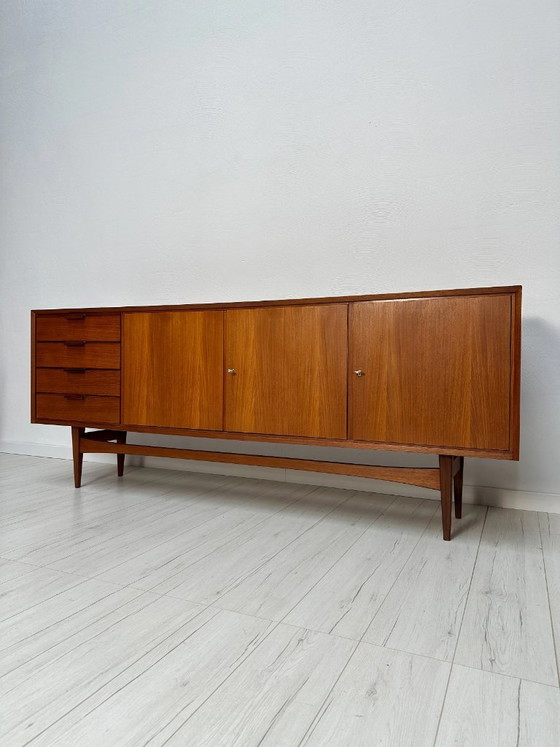 Image 1 of Vintage Large Teak Sideboard, Mid-Century Modern Scandinavian Design, 1960s