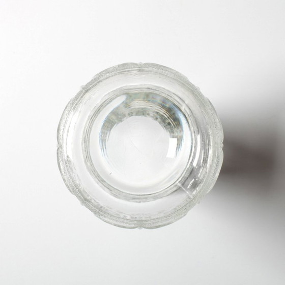 Image 1 of Vintage Mid-century Clear Pressed Glass Vase by Adolf Matura / Rosice / Czech Republic / 1973
