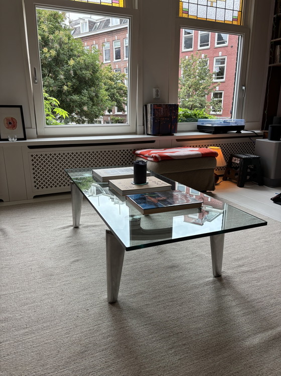 Leolux Farandole table basse en verre avec pieds en acier inoxydable – Tables basses, Glass, Aluminium (photo 6 of 6)